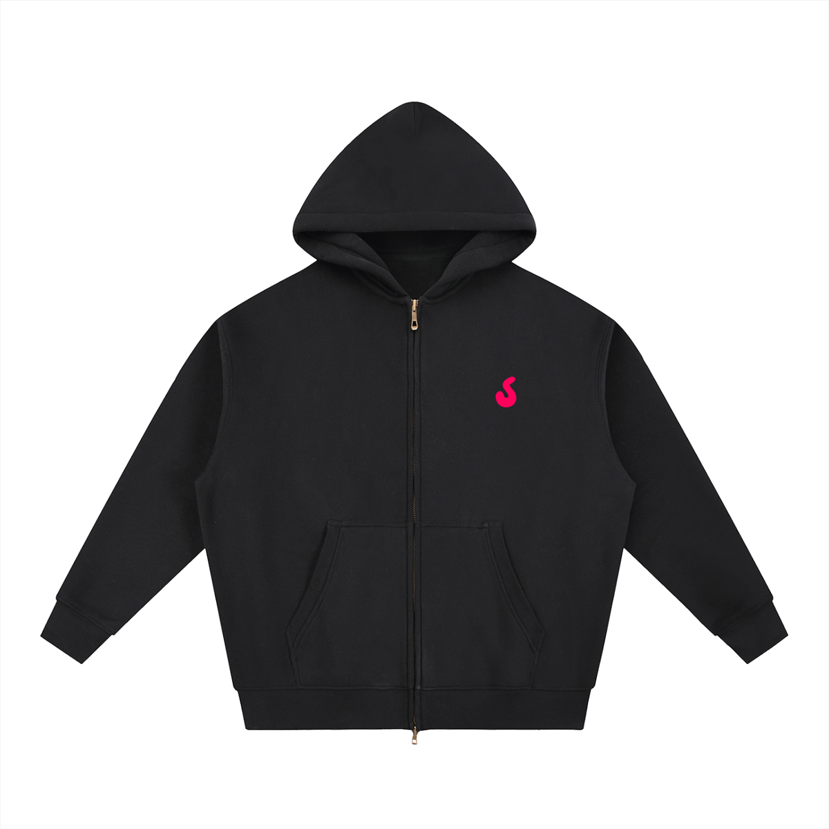 Shuffle's Oversized Boxy Hoodie - Black & Pink