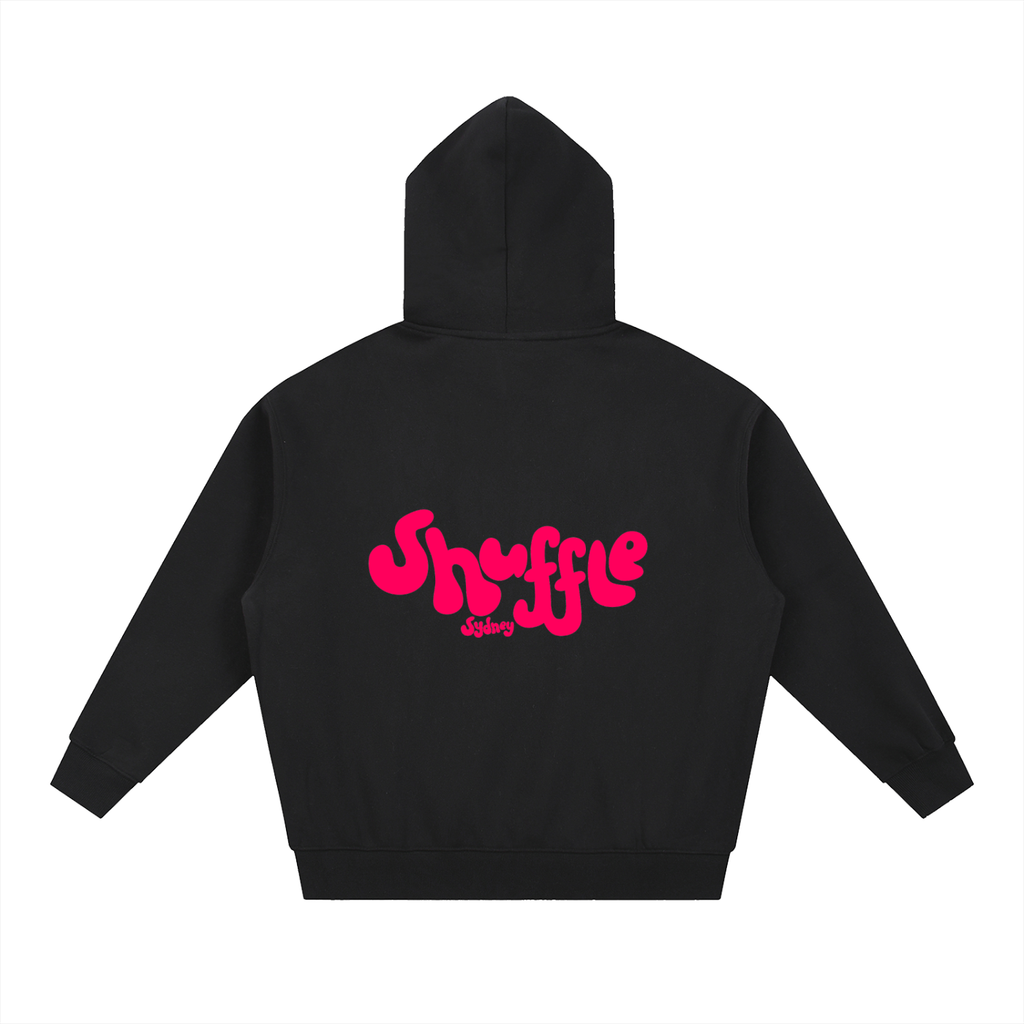 Shuffle's Oversized Boxy Hoodie - Black & Pink