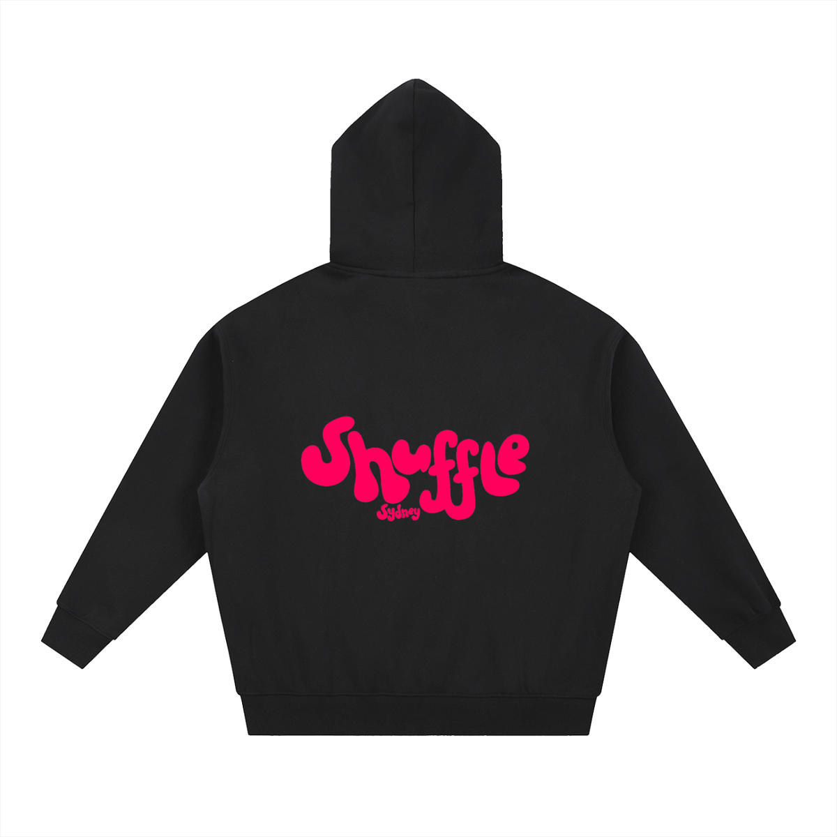 Shuffle's Oversized Boxy Hoodie - Black & Pink