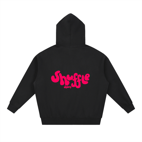 Shuffle's Oversized Boxy Hoodie - Black & Pink